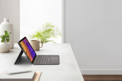 Mbështetëse tastiere Logitech Folio Touch për iPad Air (gjenerata 4 & 5), ngjyrë gri