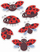 Dekorime dritareje LearnHow Ladybugs 01, dyanëshe, set 6 copë, shumëngjyrëshe