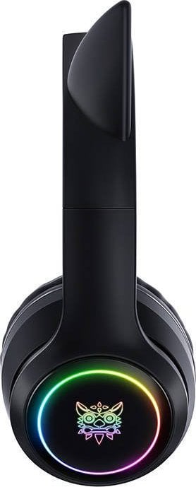 Гејминг слушалки ONIKUMA B90, Bluetooth, ЛЕД со мачкини уши, црни
