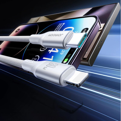 Kabllo karikimi Joyroom Flash Series USB C në Lightning, 1m, 30W, e bardhë