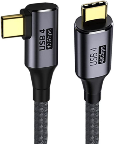 Kabllo USB PremiumCord USB4 Gen 3x2, 40Gbps, 8K 60Hz, 240W, 0.3m, këndore