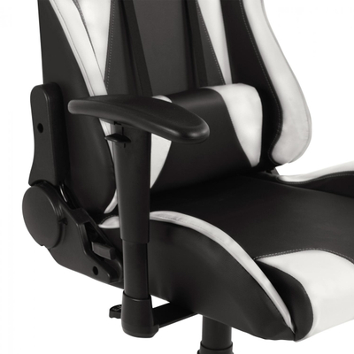 Karrige gaming SPEED me mbështetëse këmbësh, 68×71.5×134 cm (HM1063.01), zezë/ bardhë