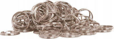 Set unaza metalike për çelësa, 100 copë, 30mm, argjendi
