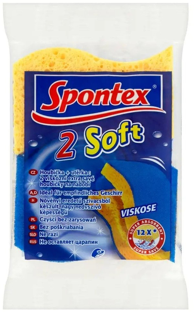 Sfungjer enësh Spontex Viscose, viskozë me anë gërryese, set me 2 copë