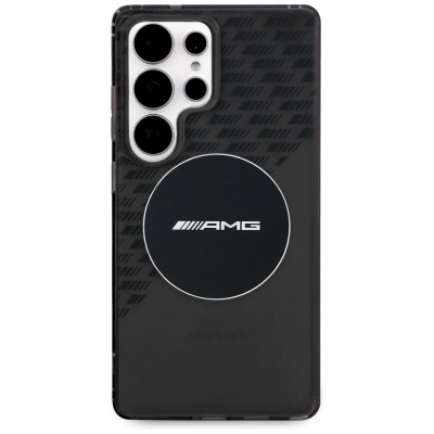 Mbajtëse telefoni AMG Transparent Rhombs MagSafe për Samsung Galaxy S25 Ultra, transparente, e zezë