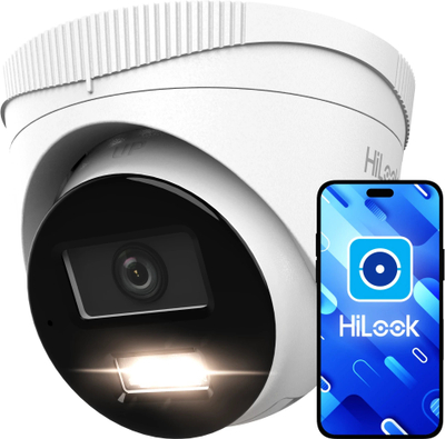 Kamerë sigurie IP Hikvision HiLook IPC-T241H-C, 4MP, 2.8mm, IR 20m, e bardhë