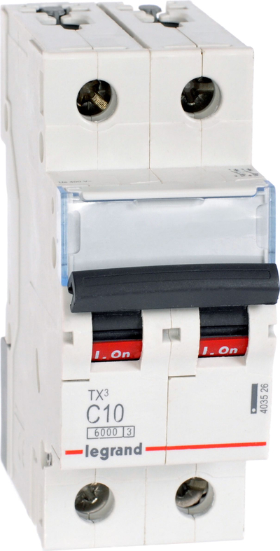 Ndërprerës automatik Legrand TX3 S302 C10, 2 pol, 10A
