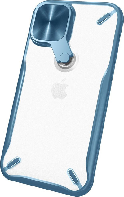 Mbulesë telefoni Nillkin Cyclops për iPhone 13 Pro Max, mbrojtëse TPU PC, kapak kamere me qëndrim, blu