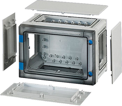 Kuti lidhëse HENSEL FP Series, polikarbonat, IP65, 163x276x186mm, gri me kapak transparent