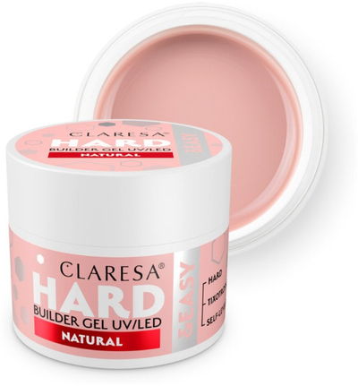 Xhel ndërtues për thonj Claresa Hard&amp;Easy Natural, 45g, mes i trashë, ngjyrë nude