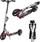 Trotinet NILS Extreme HM122T, метален, на преклоп, црн