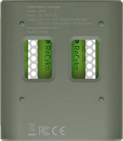 Bateri me karikim GP Batteries M451/100AAAHCE-2WB4, AAA, 950mAh, jeshile