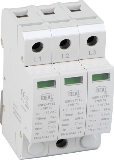 Mbrojtës nga mbinapet Kanlux KSPD-T1T2 275/150, 3P, tip 1+2, gri