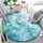 Tapet rrumbullak Shaggy Ombre, 180 cm, poliestër, blu e çelët