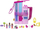 Shpi lodër kompakte Polly Pocket Barbie Dreamhouse, 3 mini kukulla, aksesore loje, rozë