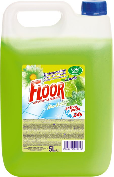 Lëng pastrimi për dysheme FLOUR Lime Mint, 5L, me aromë të freskët