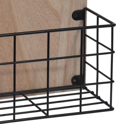 Raft muror Home Styling Collection Loft, metal dhe MDF, i zi