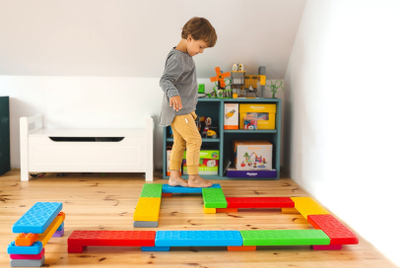 Set blloqesh edukative Marioinex Blocks Educational Platform Bricks, 28 pjesë, mban deri 50 kg, shumëngjyrësh