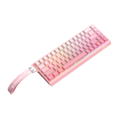 Tastierë gaming ONIKUMA G69, 68 taste, ARGB, rozë