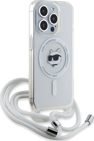 Маска за телефон Karl Lagerfeld Choupette Head Cord, за iPhone 14 Pro, MagSafe, проѕирна