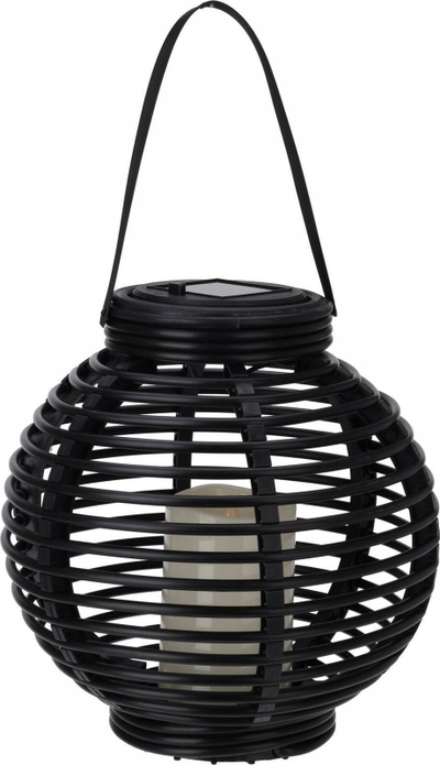 Соларен фенер PROGARDEN Lantern KO CX2000240, ратан, 21x21 cm, црн