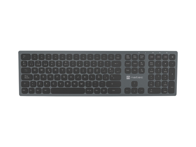 Tastierë Natec Dolphin NKL-1830, pa tel RF + Bluetooth, QWERTY, e zezë/e hirtë