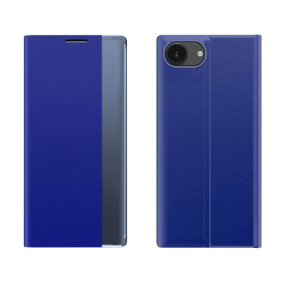 Футрола за телефон Hurtel New Sleep Case iPhone 16e, флип со држач, магнетна, сина