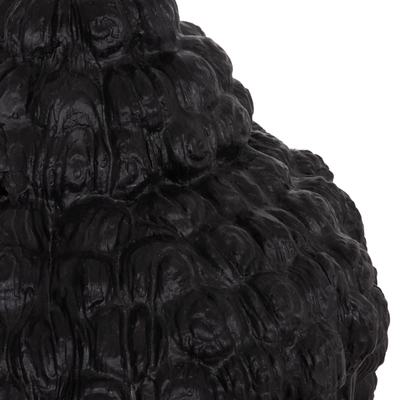 Figurë dekorative dyshemeje HomeMarkt Buddha Head XXL, 90x90x100cm, e zezë