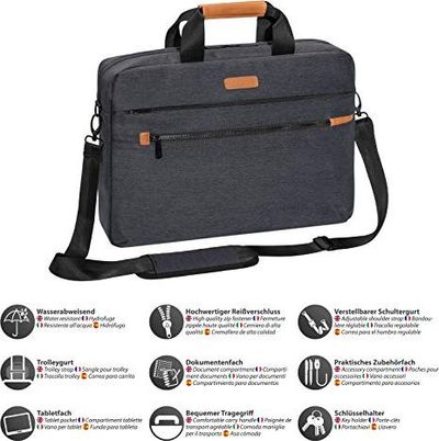 Çantë laptopi PEDEA Elegance Pro, 15.6", me ndarje për tablet 11", gri