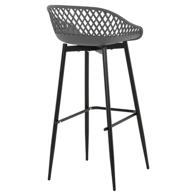 Stol bari Avaya 46x48x99Hcm (HM8686.20), gri/ zezë