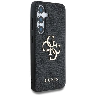 Kapak telefoni Guess GUHCS25S4GMGGR për Samsung S25, PU, logo e madhe, i zi