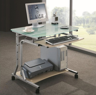 Tavolinë kompjuteri Techly Desk, 75 x 60 cm, me rrota, kafe