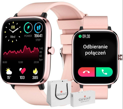 Smartwatch Giewont GW230-1, ekran me prekje, rose gold rozë