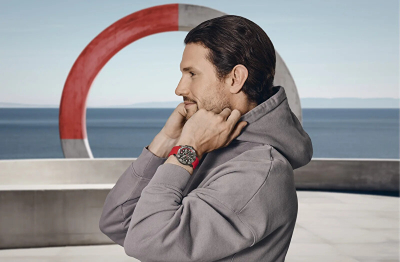 Orë dore burrash Wenger Sea Force Chrono, e kuqe