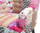 Fotel klub Armchair Patchwork, pambuk sintetik, këmbë druri, shumëngjyrëshe rozë