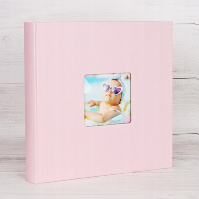 Album fotografish Design Fun Baby Selection, 30x30cm, me dritare foto 10x10cm, rozë
