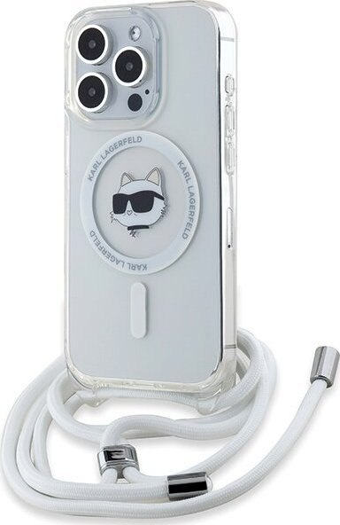 Маска за телефон Karl Lagerfeld Choupette Head Cord, за iPhone 14 Pro, MagSafe, проѕирна