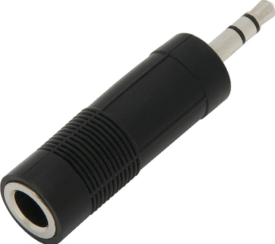 Adapter audio Jack 6.3mm në 3.5mm plastik 4016, mono, i zi