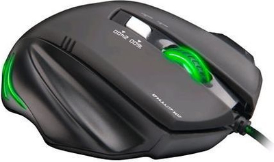 Гејминг глушец C-Tech GM-01G Akantha, 2400 DPI, 6 копчиња, црн со зелени светла
