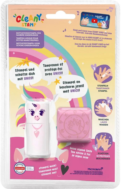 Vulë higjienike për duar Colop Cleany Stamp Unicorn, për kalamaj, bojë e testume për lëkurë, shumëngjyrëshe