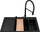 Set lavamani granit Pyramis Camea 79x50, me rubinet Serina, Volcano Black