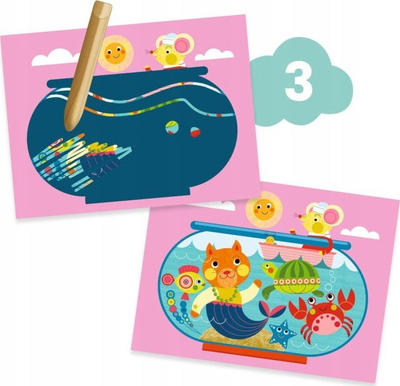 Set kreativ për kalamaj Djeco Cat & Friends, 6 aktivitete, nga 18 muajsh, shumëngjyrësh