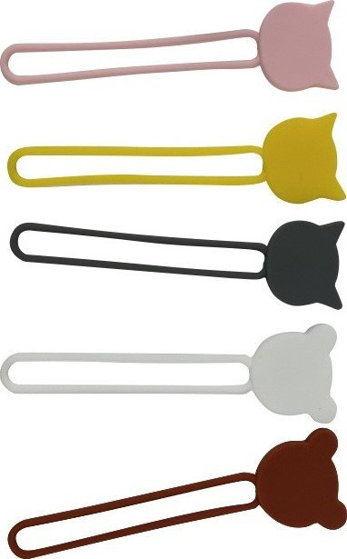Rregullues kabllosh Hurtel Silicone Cable Winder, silikon, 0.10m, rozë