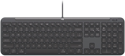 Tastierë Logitech Signature Slim K620, me kabllo USB C, për biznes, grafit