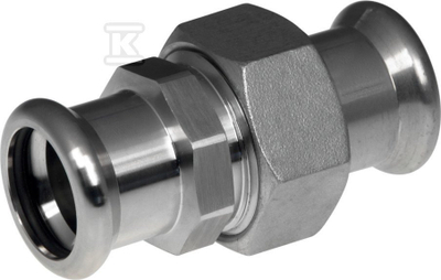 Bashkues drejt press inox KAN Therm, 42mm, argjendtë