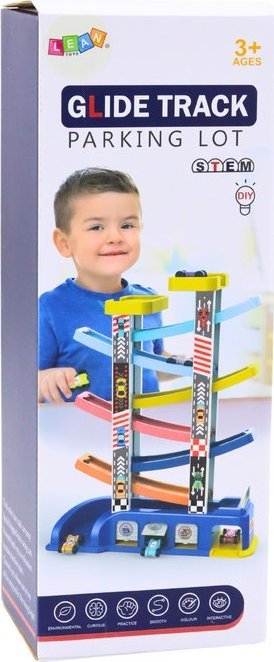 Lodër rampë garu per makina Leantoys, me 6 makina, shumëngjyrëshe
