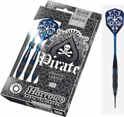 Set shigjetash elektronike Harrows PIRATE Softip, 18g, 3 copë, shumëngjyrëshe