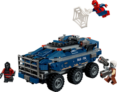 Set LEGO Marvel Spider Man Pursuit of the Prison Van 76349, me figura, shumëngjyrësh