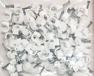 Kapëse kabllosh Flop, 7mm, set 100 copë, të bardha