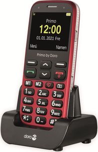 Telefoni për të moshuar Doro Primo 368, ekran 2.3", 3MP, i zi me të kuqe